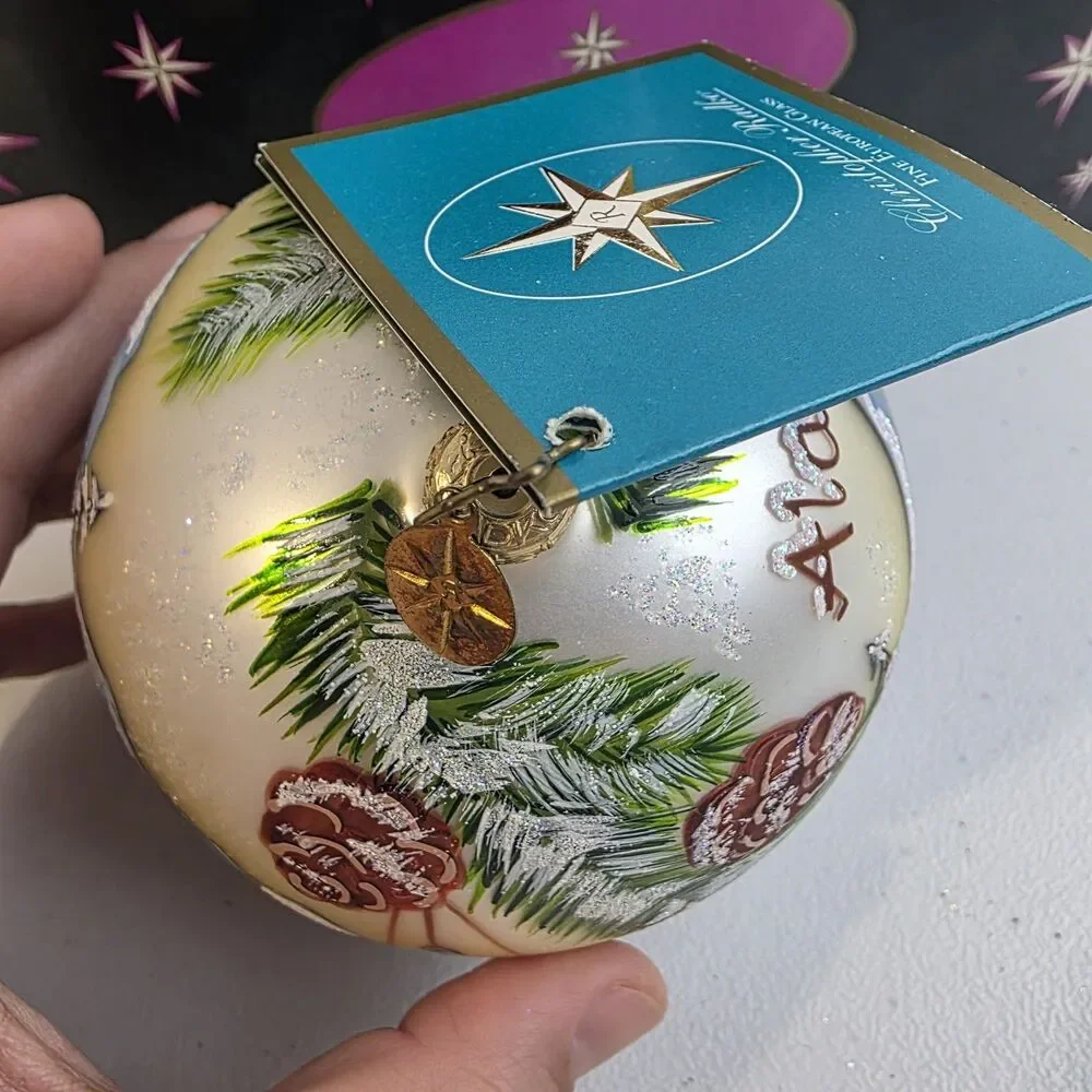 Christopher Radko Large Ball Ornament Very Rare HTF Alaska Box Handpainted New